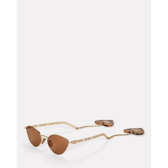 NWT Gucci GG0977S-002 Gold Cat Eye 57mm Sunglasses main image 4
